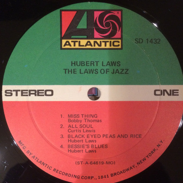 Hubert Laws : The Laws Of Jazz (LP, Album, RE, RP, Mon)