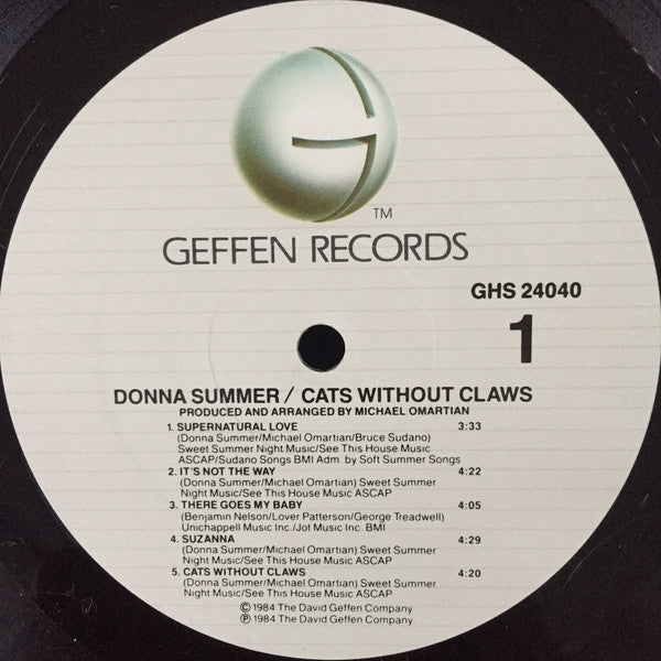 Donna Summer : Cats Without Claws (LP, Album, All)