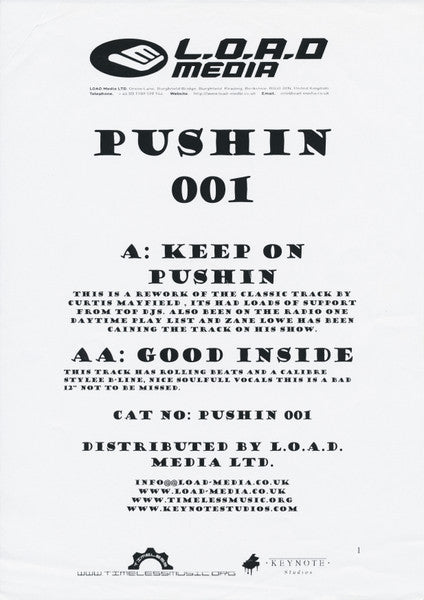 Jazz Thieves : Keep On Pushin / Good Inside (12", Unofficial, W/Lbl)