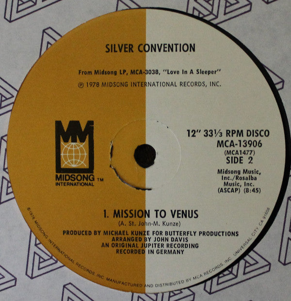 Silver Convention : Spend The Night With Me / Mission To Venus (12")