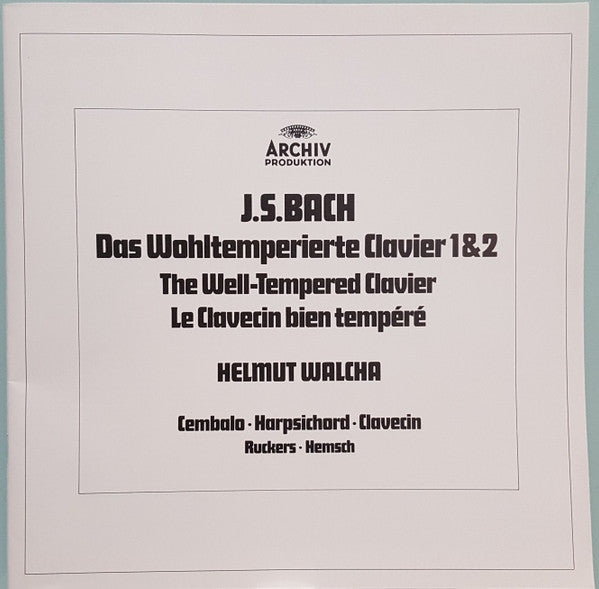 J.S. Bach*, Helmut Walcha : Das Wohltemperierte Klavier I & II = The Well-Tempered Clavier = Le Clavier Bien Tempéré (5xLP, RE + Box)