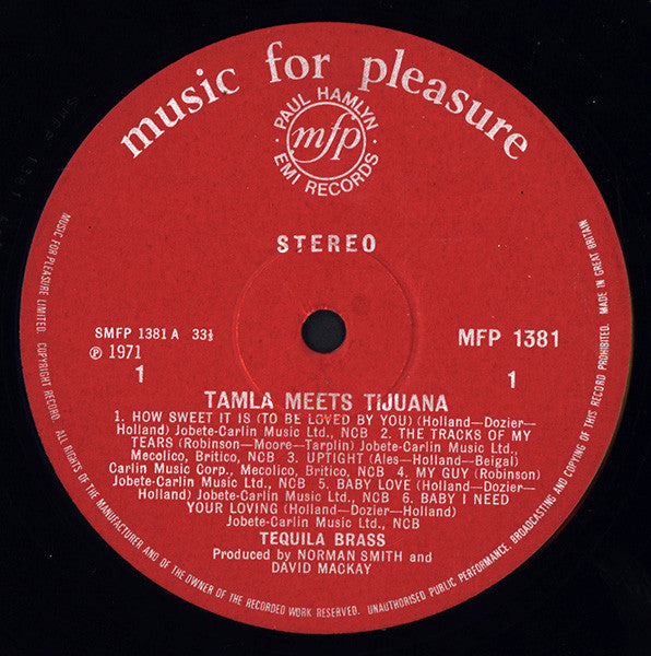 The Tequila Brass* : Tamla Meets Tijuana (LP, Album)