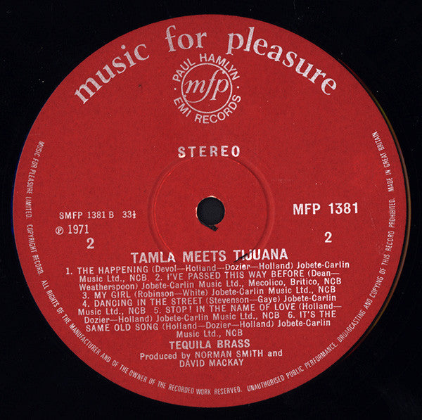 The Tequila Brass* : Tamla Meets Tijuana (LP, Album)