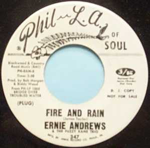 Ernie Andrews : Fire And Rain / It Was A Good Time (7", Single, Promo)