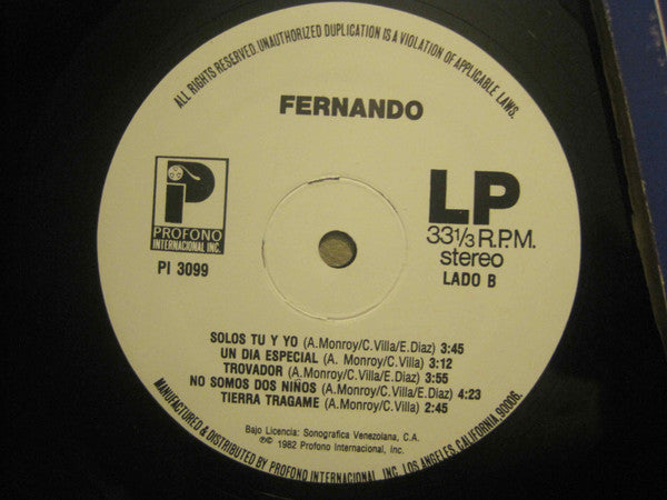 Fernando (13) : Menudo Presenta A Fernando (LP, Album)