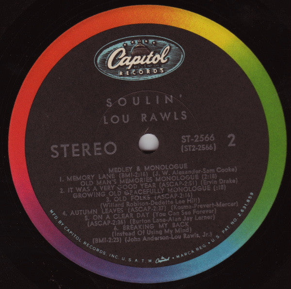 Lou Rawls : Soulin' (LP, Album, RP, Spe)