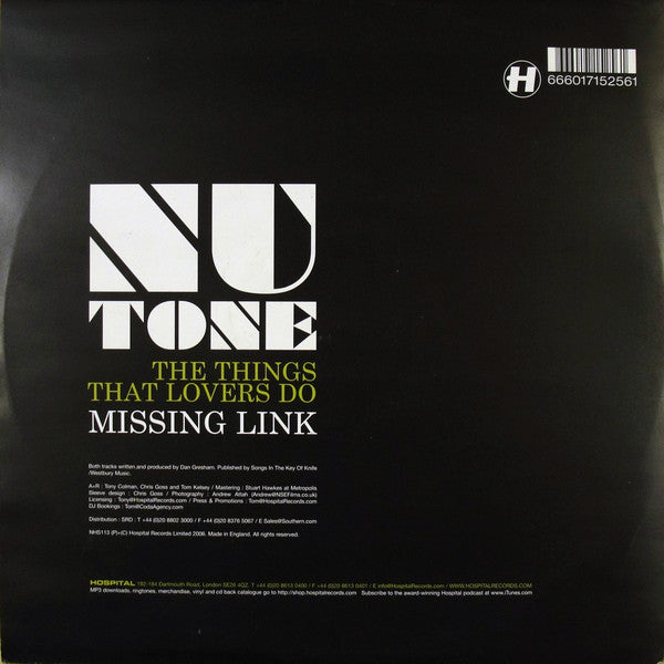 Nu:Tone : The Things That Lovers Do / Missing Link (12")