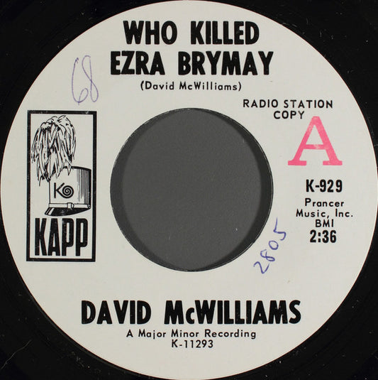 David McWilliams : Who Killed Ezra Brymay (7", Promo)