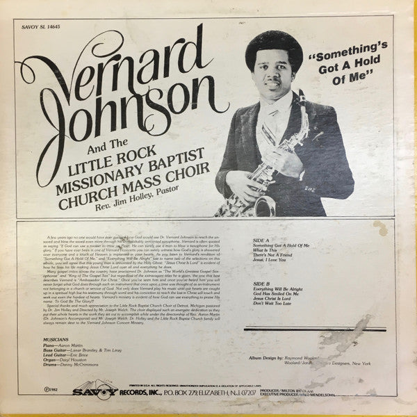 Brother Vernard Johnson, The Little Rock Missionary Baptist Church Mass Choir : "Something's Got A Hold Of Me" (LP, Album)