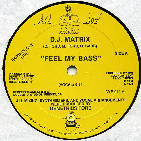 D.J. Matrix* : Feel My Bass (12")