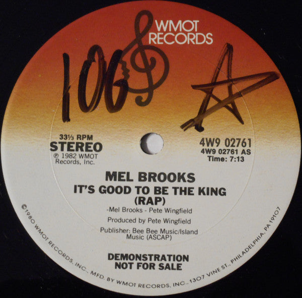 Mel Brooks : It's Good To Be The King (12", Promo)