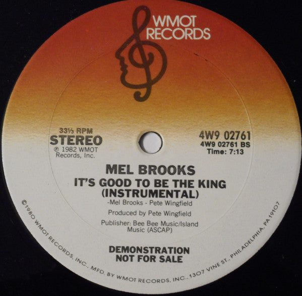 Mel Brooks : It's Good To Be The King (12", Promo)