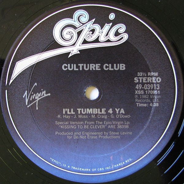 Culture Club : I'll Tumble 4 Ya! (Special Extended Version Remix) (12")