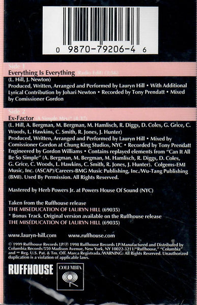 Lauryn Hill : Everything Is Everything (Cass, Single)