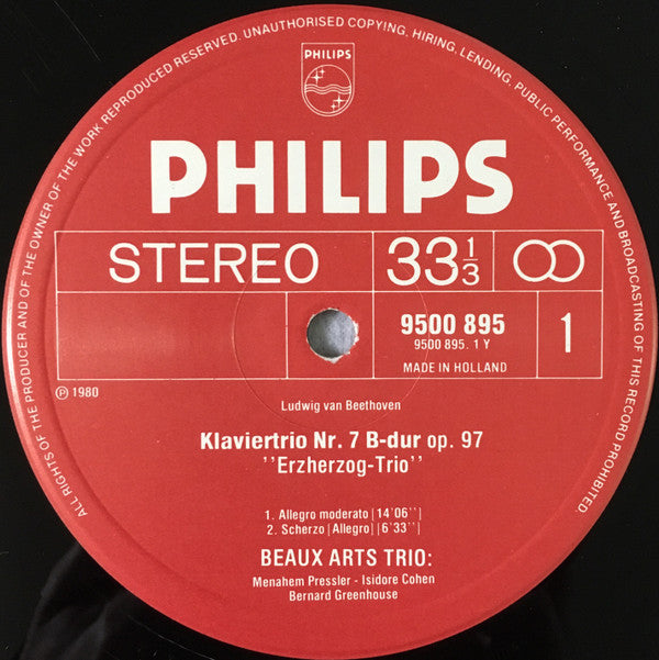 Beaux Arts Trio, Beethoven* : "Archduke"  (LP, Gat)