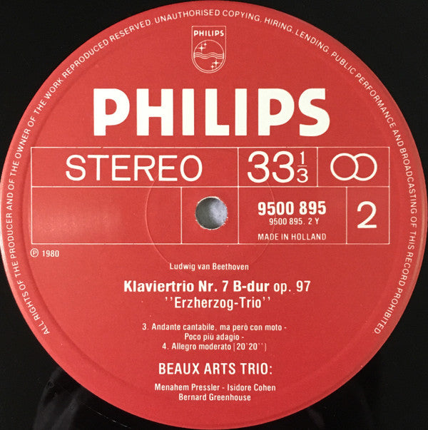 Beaux Arts Trio, Beethoven* : "Archduke"  (LP, Gat)