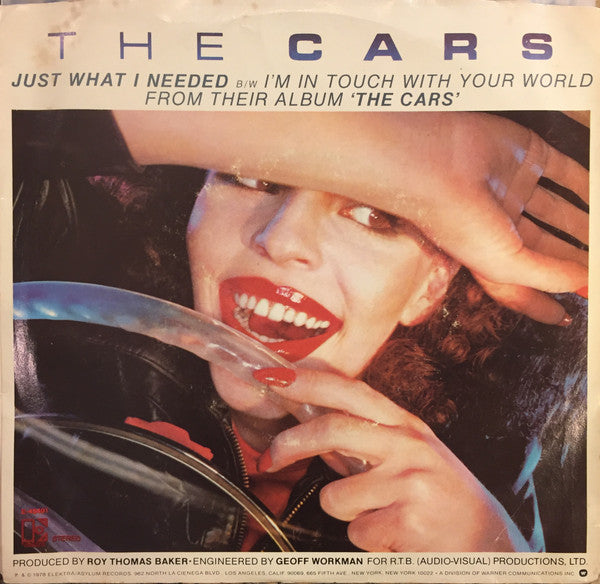 The Cars : Just What I Needed / I'm In Touch With Your World (7", Single, Styrene, AR )