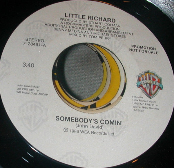 Little Richard : Somebody's Comin' (7", Promo)