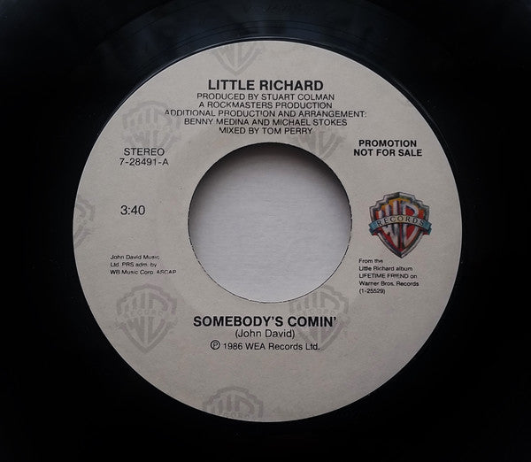 Little Richard : Somebody's Comin' (7", Promo)