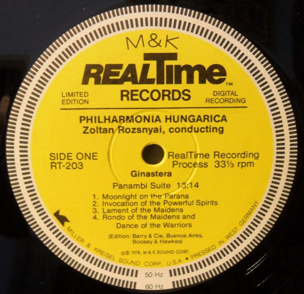 Bizet* / Berlioz* / Brahms* / Ginastera* / Rimsky-Korsakov*, Zoltan Rozsnyai Conducting The Philharmonia Hungarica : Carmen Prelude / Rákóczi March From Damnation Of Faust / Hungarian Dance No.5 / Panambi Suite / Procession Of The Nobles From Mlada (LP, Album, Ltd)
