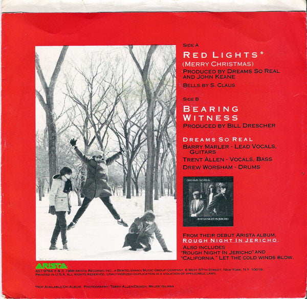 Dreams So Real : Red Lights (Merry Christmas) (7", Gre)