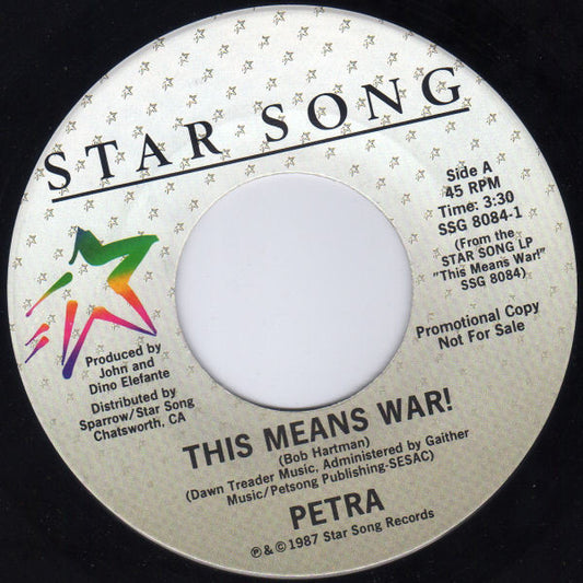 Petra (9) : This Means War! (7", Single, Promo)