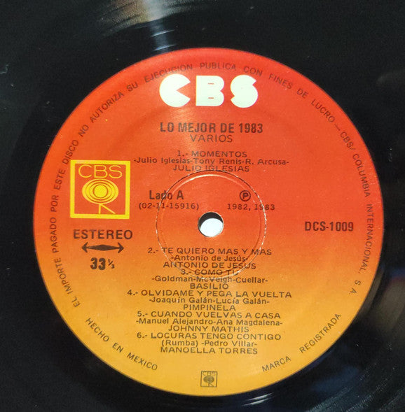 Various : Lo Mejor De 1983 (LP, Comp)