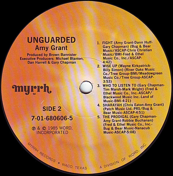 Amy Grant : Unguarded (LP, Album, "D")