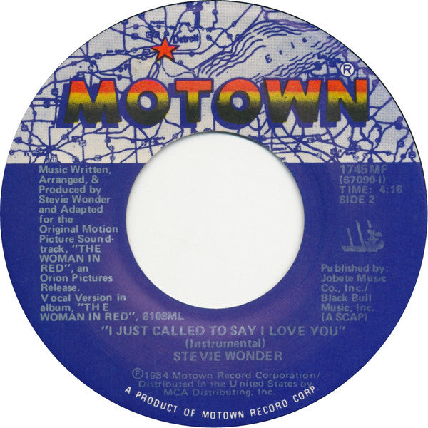 Stevie Wonder : I Just Called To Say I Love You (7", Single)