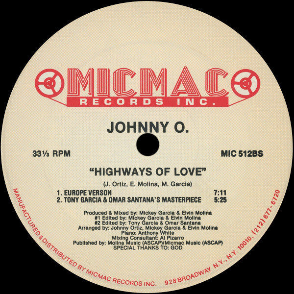 Johnny O.* : Highways Of Love (12")