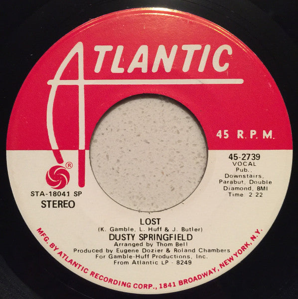 Dusty Springfield : Lost (7", Single, Mono, Promo, SP )