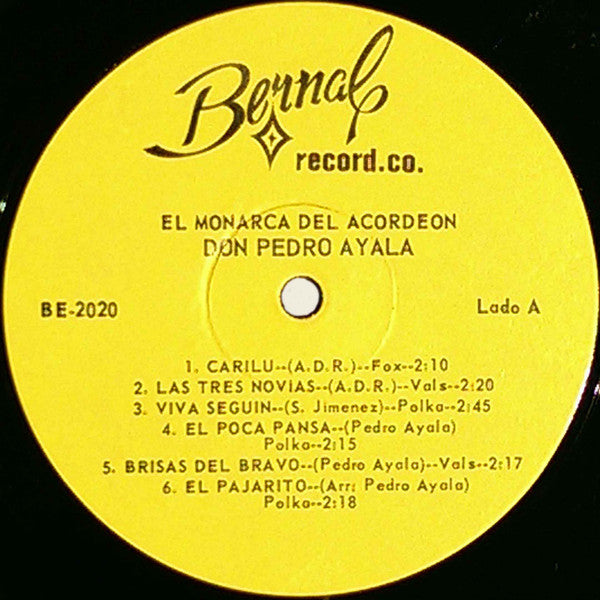 Pedro Ayala : "El Monarca" Del Acordeon (LP, Album)