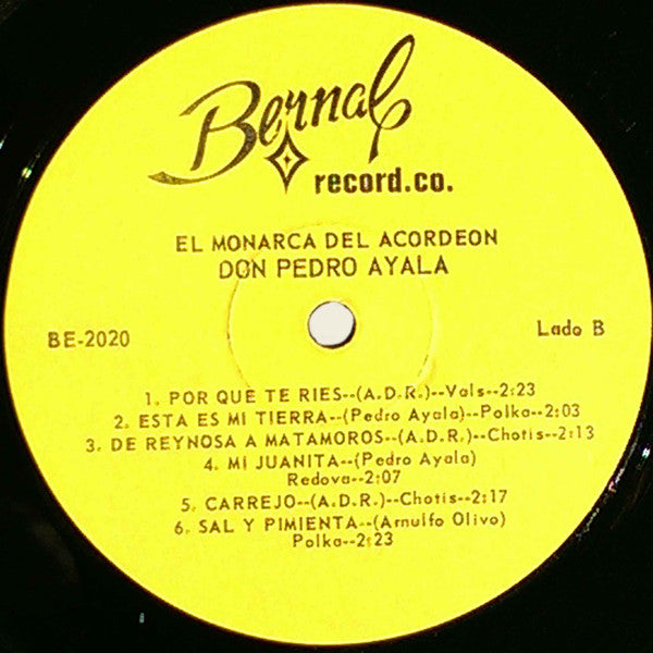 Pedro Ayala : "El Monarca" Del Acordeon (LP, Album)