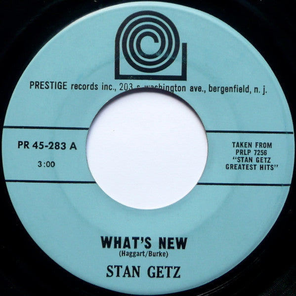 Stan Getz : What's New / Too Marvelous For Words (7")