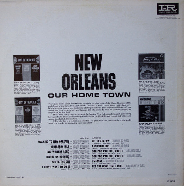 Various : New Orleans: Our Home Town (LP, Album, Comp, Mono)