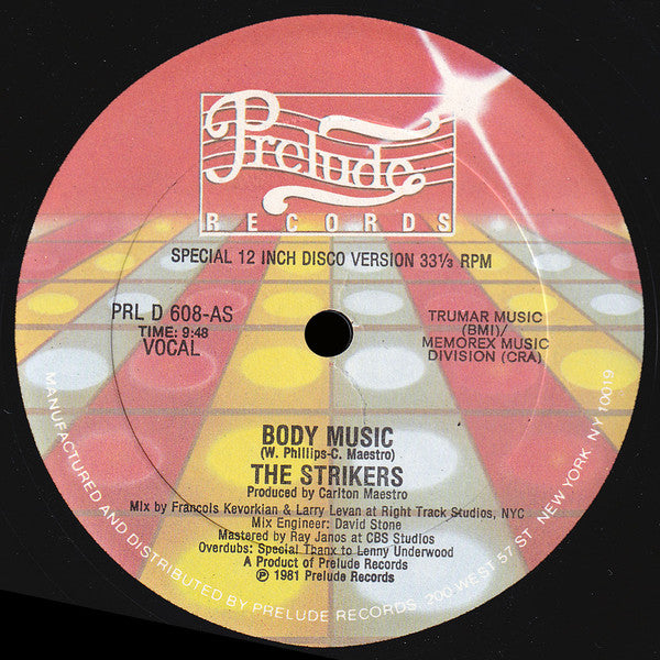 The Strikers : Body Music (12")