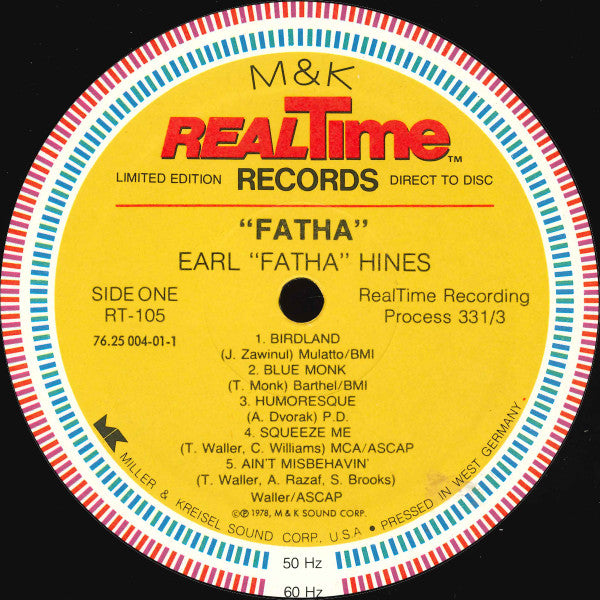 Earl Hines : "Fatha"  (LP, Album, Ltd, Yel)