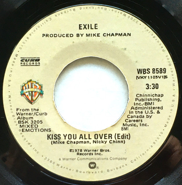 Exile (7) : Kiss You All Over (7", Single, RP, Styrene, All)