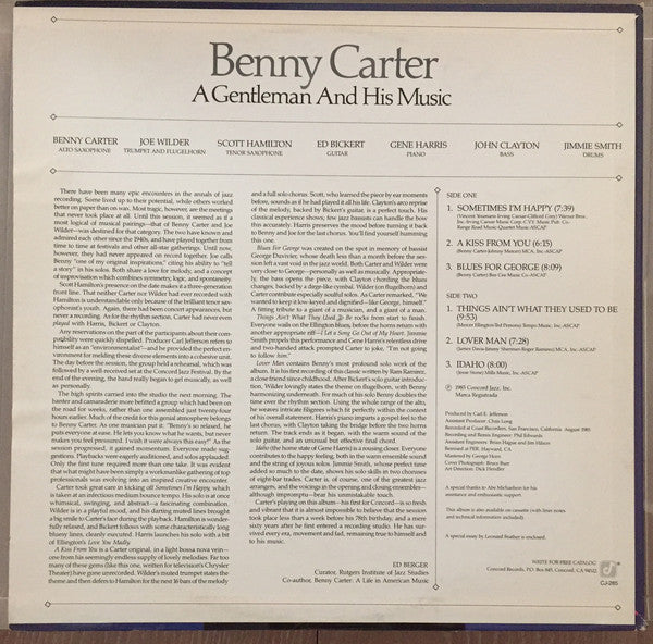 Benny Carter : A Gentleman And His Music (LP, Album)