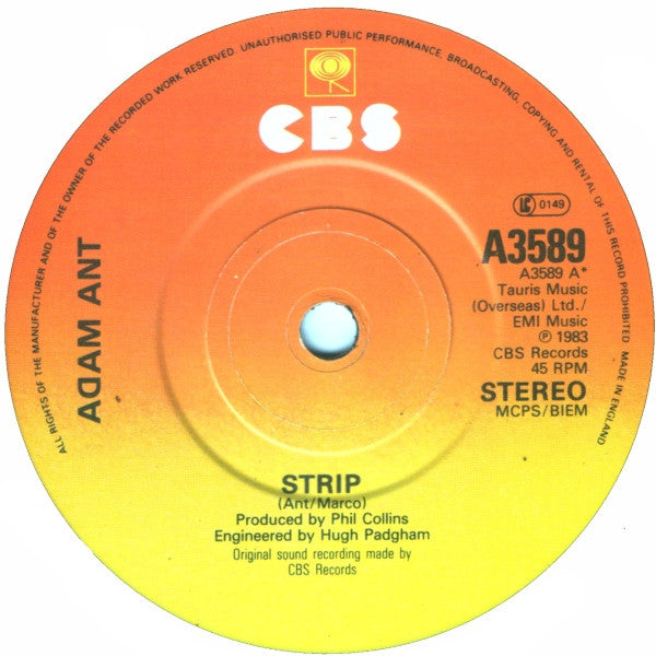 Adam Ant : Strip (7", Single)