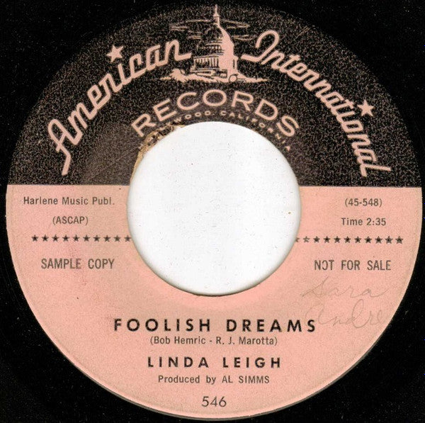 Linda Leigh : The Scent / Foolish Dreams (7", Promo)