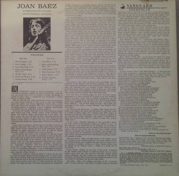 Joan Baez : Joan Baez (LP, Album, RE)