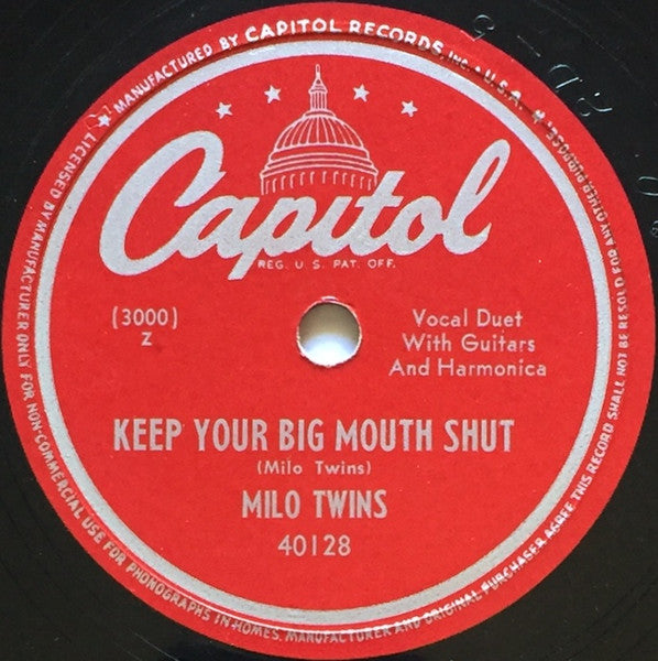 Milo Twins : Baby Buggy Boogie / Keep Your Big Mouth Shut (Shellac, 10")