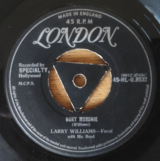 Larry Williams (3) : Bony Moronie (7", Single, Tri)