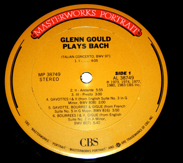 Glenn Gould - Bach* : Gould Plays/Spielt/Joue Bach - Italian Concerto, Preludes, Fugues, Etc ... (LP, Comp)