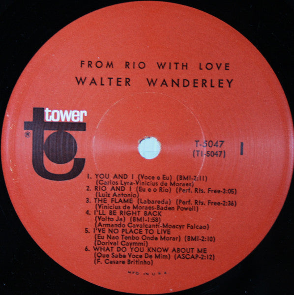 Walter Wanderley : From Rio With Love (LP, Album, Mono, Scr)
