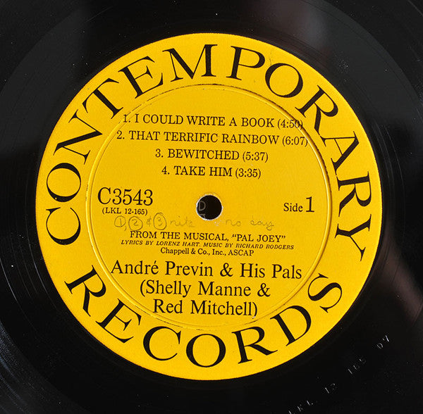 André Previn & His Pals : Modern Jazz Performances Of Songs From Pal Joey (LP, Album, Mono, RE)