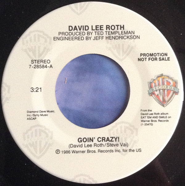 David Lee Roth : Goin' Crazy! (7", Single, Promo)
