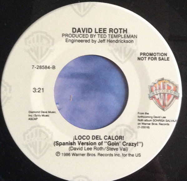 David Lee Roth : Goin' Crazy! (7", Single, Promo)
