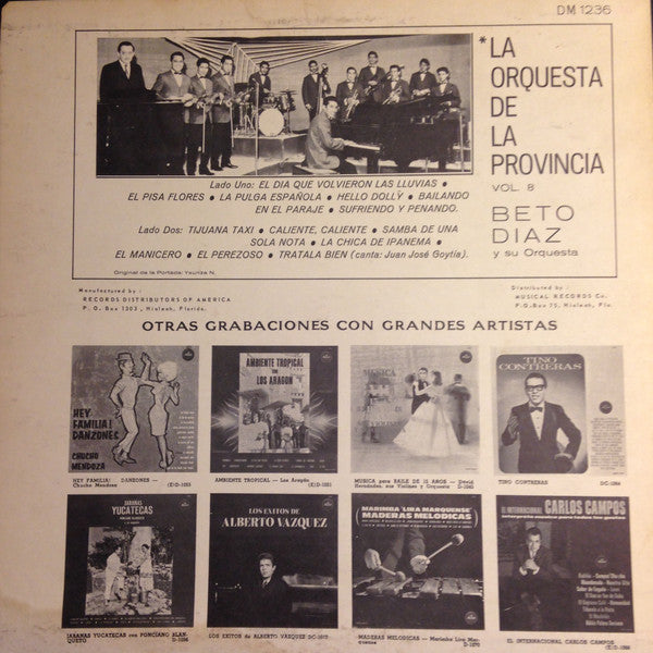 Beto Diaz : La Orquestra De La Provincia Vol. 8 (LP, Album)